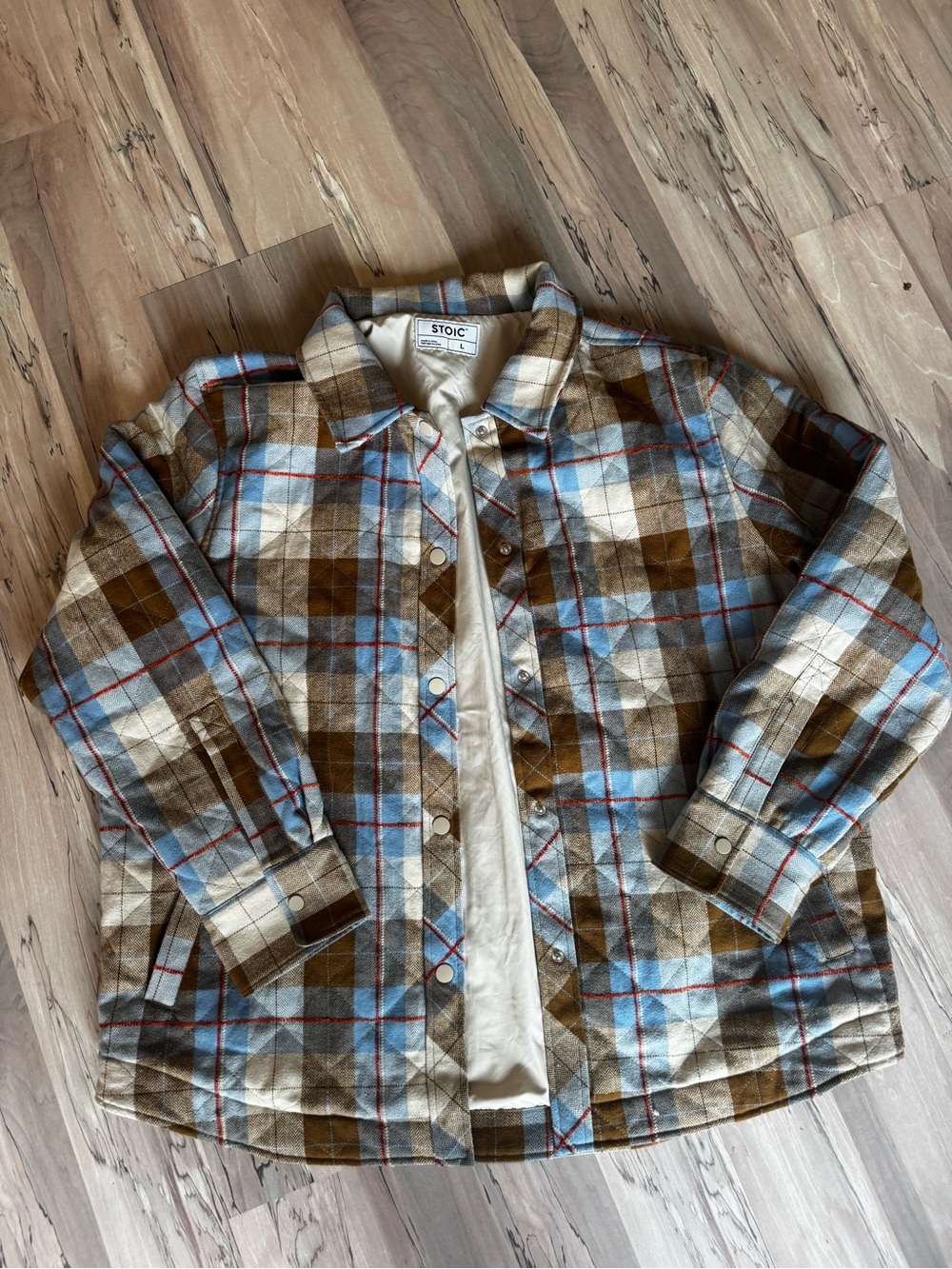Stoic Quilted Plaid Jacket Large